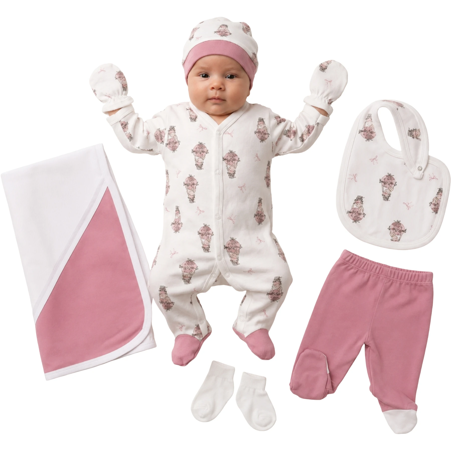 UÇURTMA DESENLİ TULUMLU 7’Lİ KIZ ZIBIN SET 3 Ay Kız