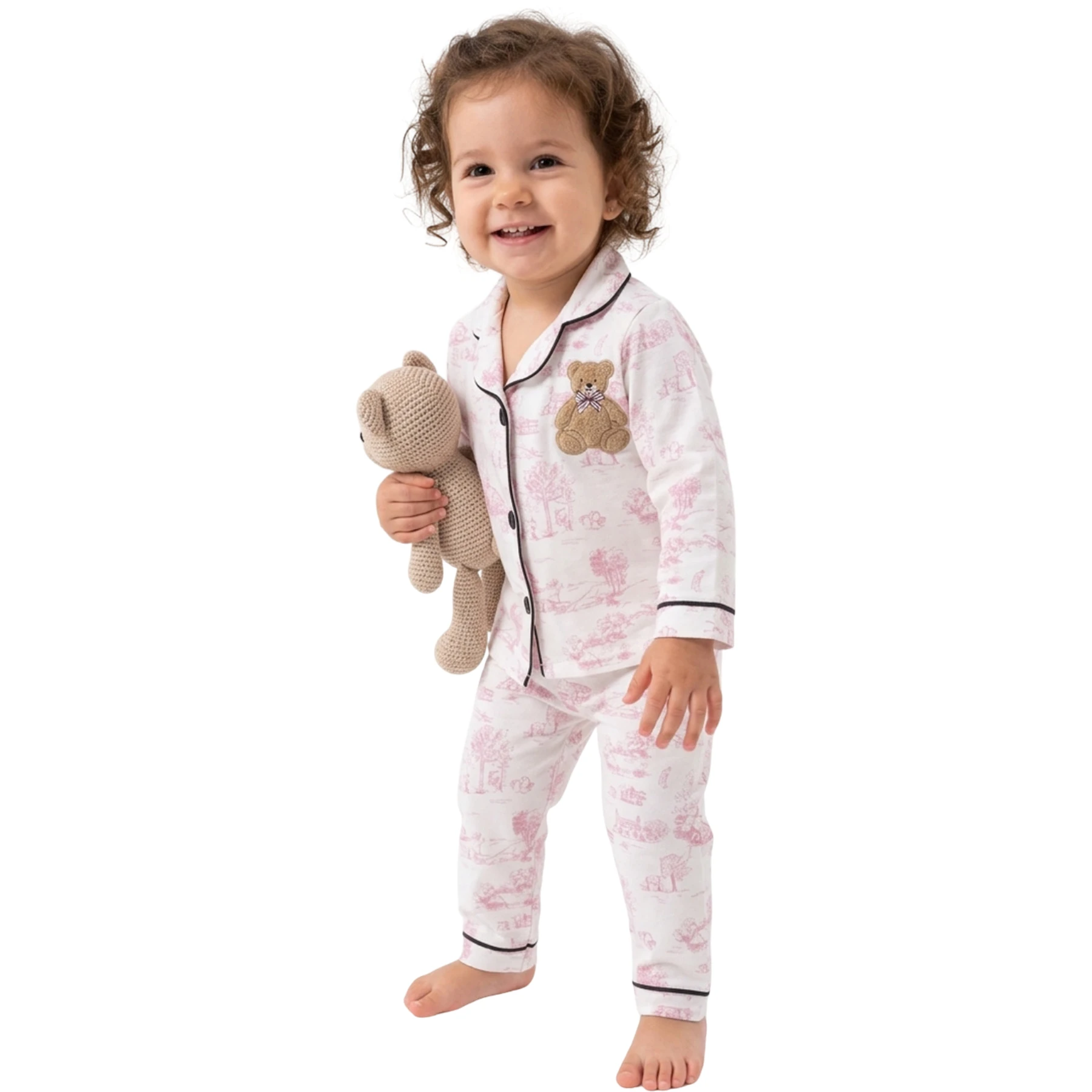 VİLLAGE KIZ YAKALI PİJAMA TAKIM  12 Ay,2Y,3Y Kız