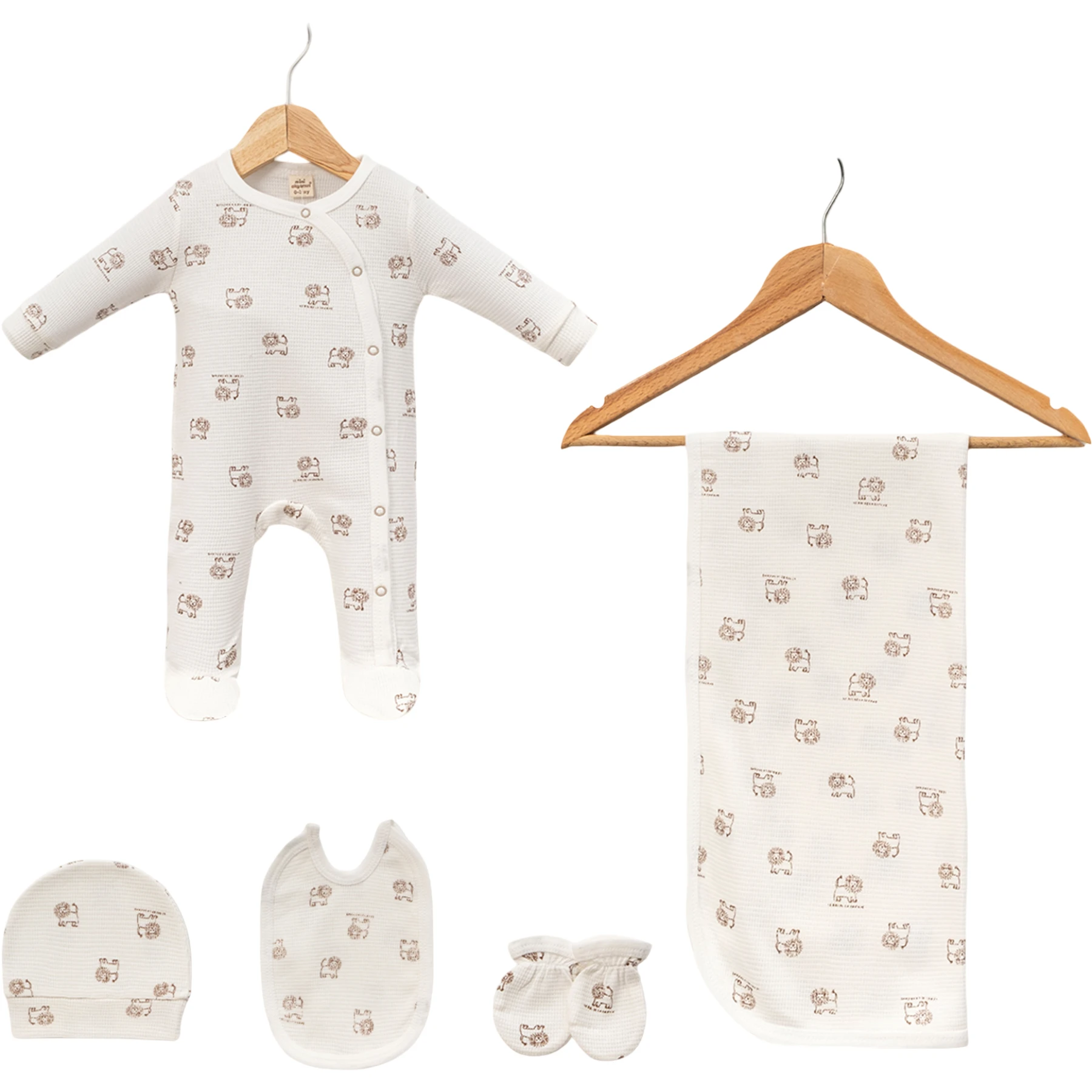 WAFFLE ASLANLI BATTANİYELİ TULUM SET 3 Ay Erkek