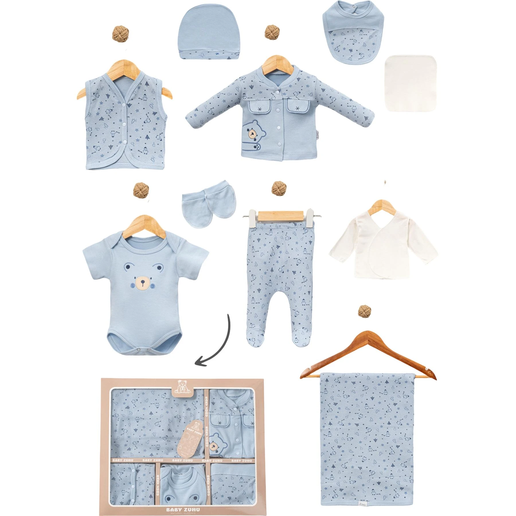 WAFFLE PANDA 10 LU SET 1 Ay,2 Ay,3 Ay Erkek