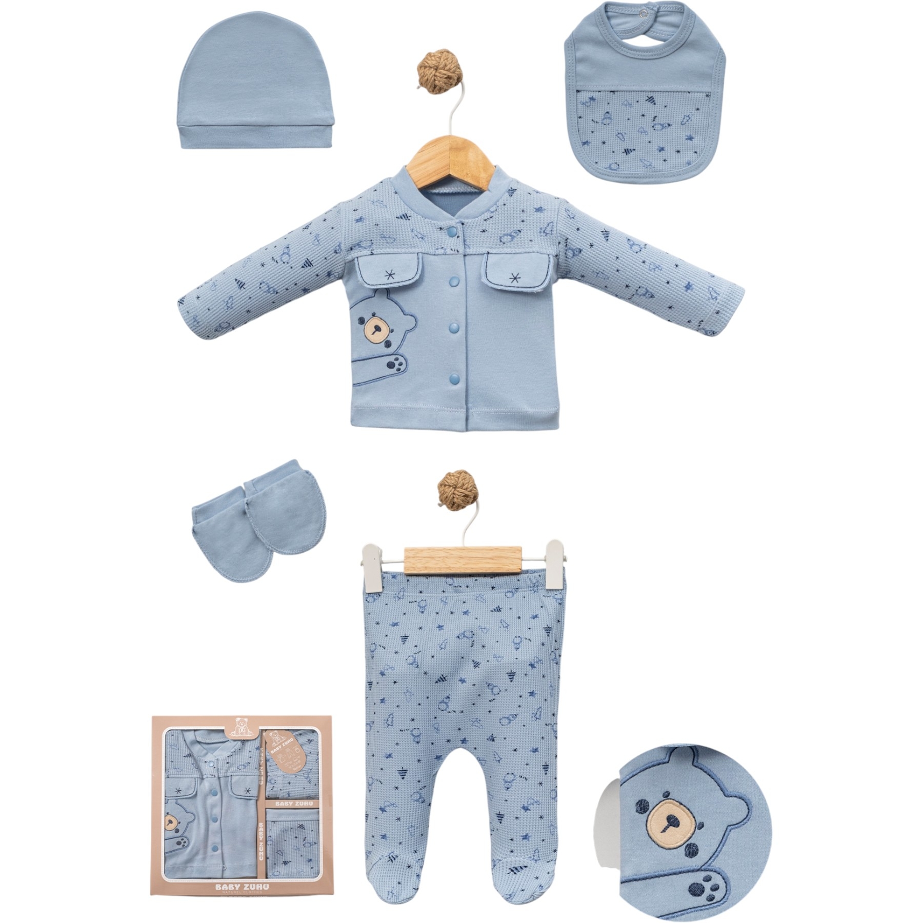 WAFFLE PANDA 5 Lİ SET 1 Ay,2 Ay,3 Ay Erkek