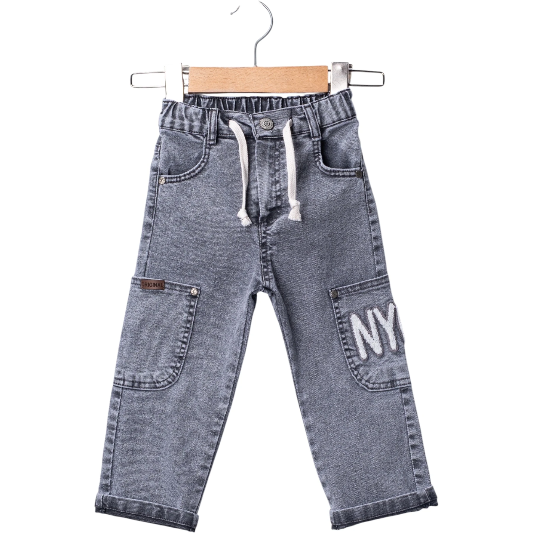 YAN CEPLİ LİKRALI KOT PANTOLON  2Y,3Y,4Y,5Y Erkek