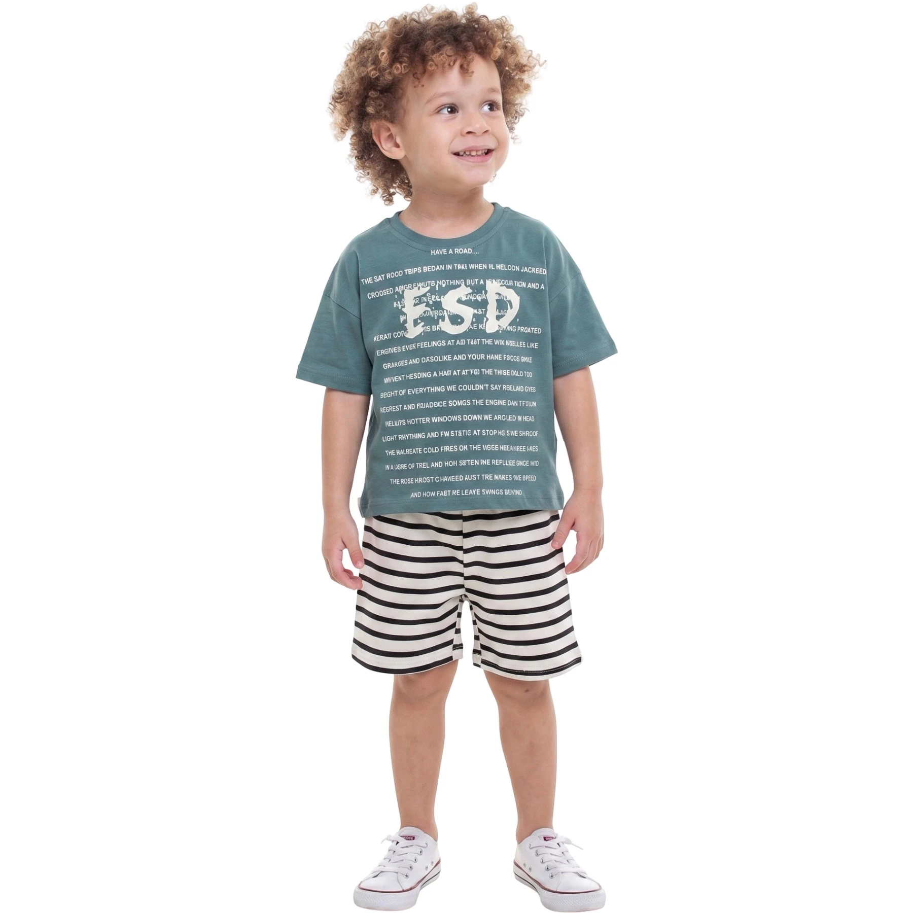 YAZLIK FSD YAZILAR BASKILI ŞORTLU TAKIM 12 Ay,2Y,3Y,4Y Erkek