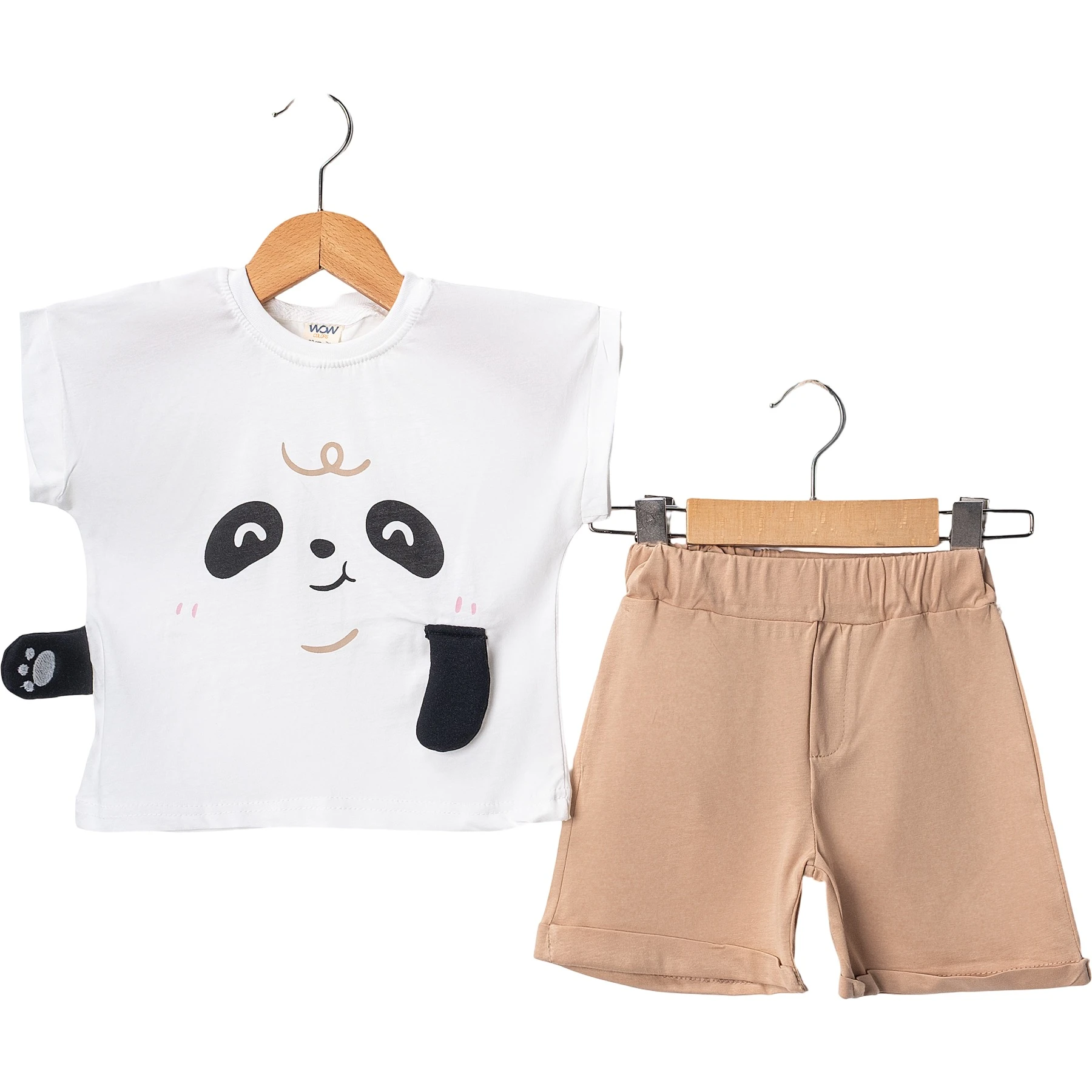 YAZLIK PANDA BASKILI NAKIŞLI ŞORTLU TAKIM 12 Ay,2Y,3Y,4Y Erkek