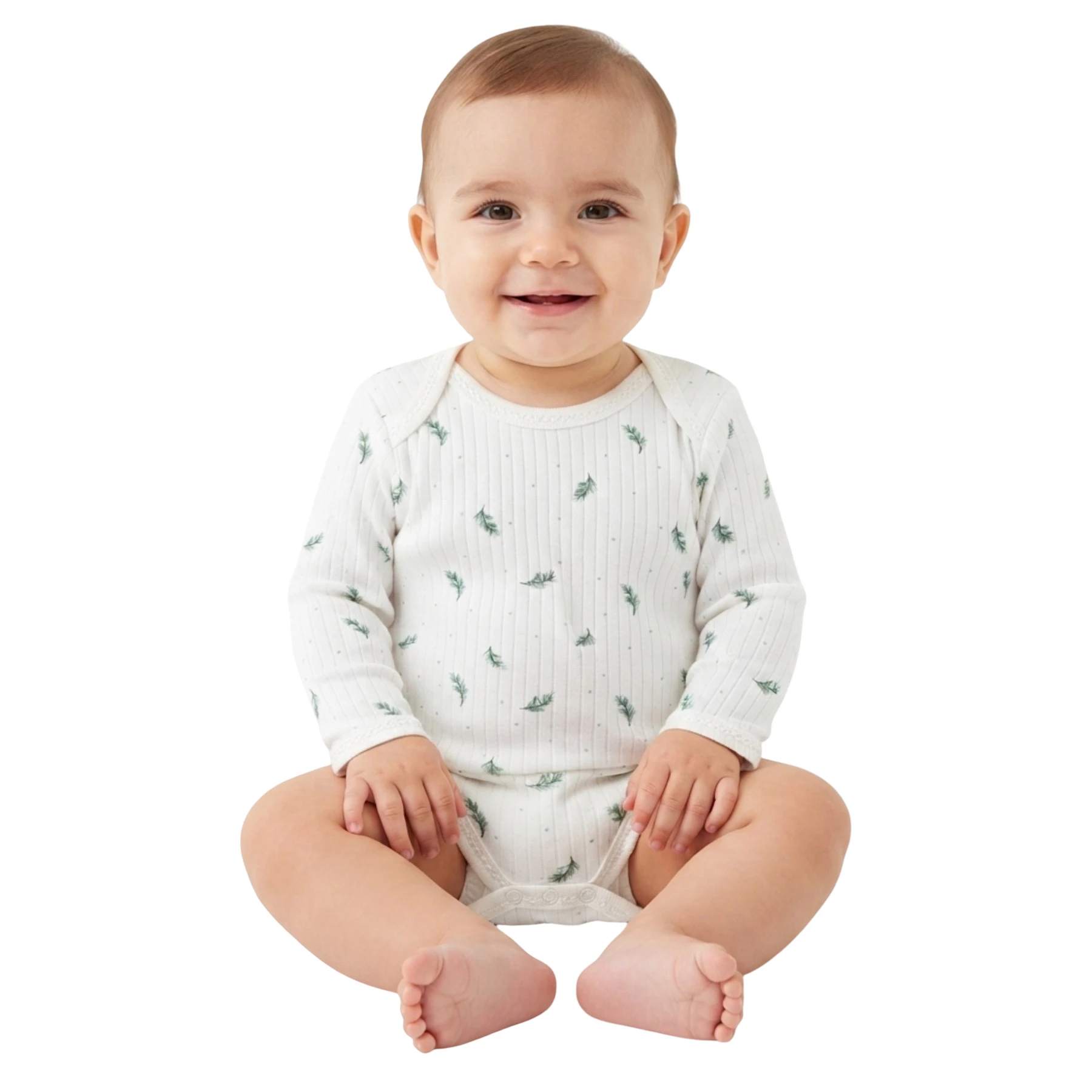 YEŞİL DAL RAPORLU UZUN KOL BADİ KÜÇÜK 1 Ay,3 Ay,6 Ay,9 Ay Kız
