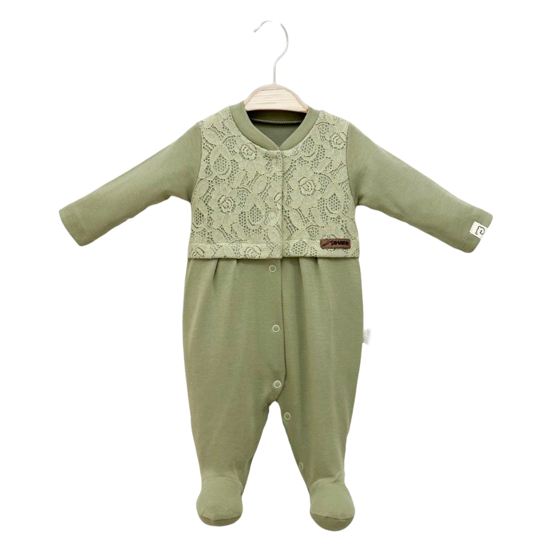 YEŞİL DANTEL BEBE TULUM 3 Ay,6 Ay,9 Ay Kız