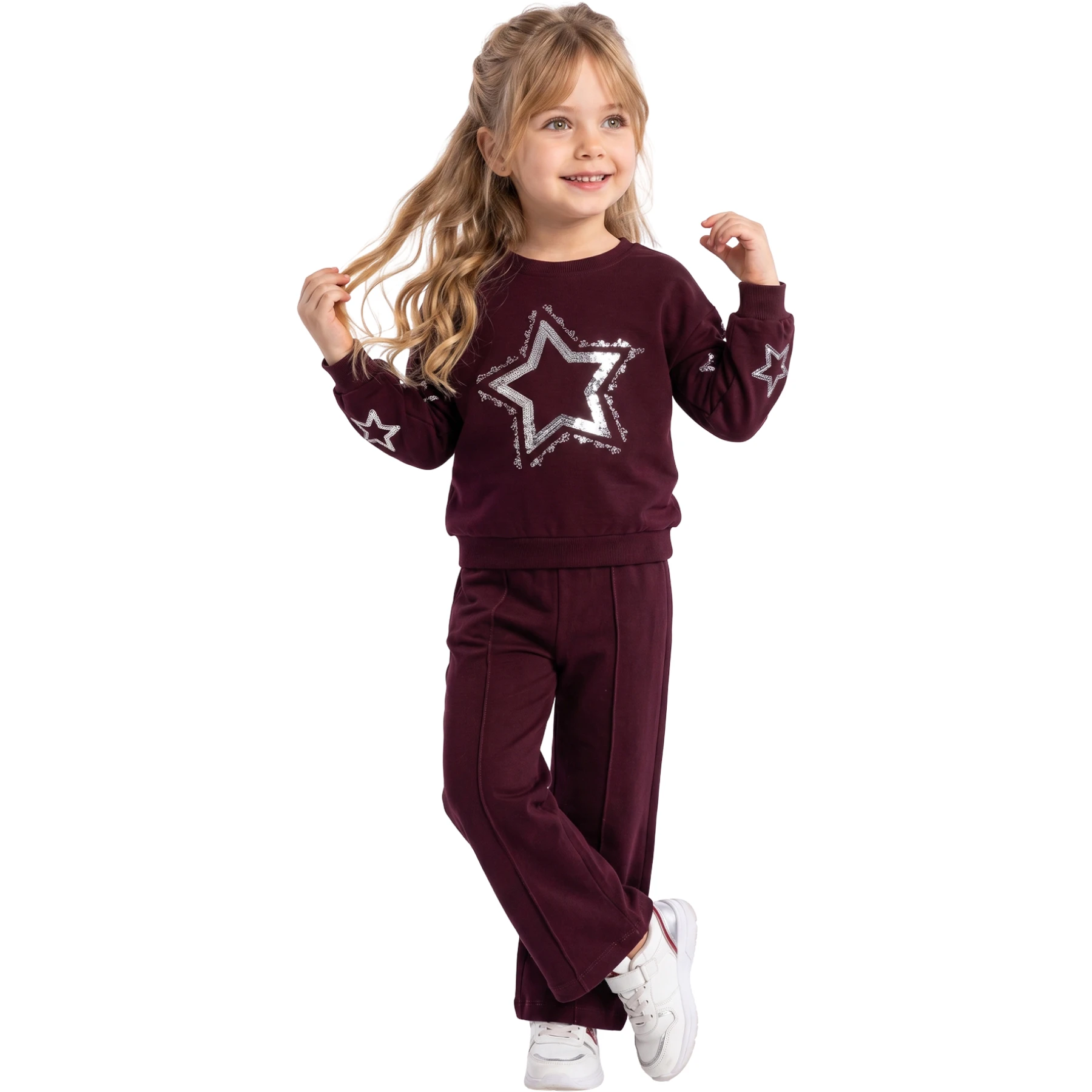 YILDIZ PUL NAKIŞLI 2 İP KIZ TAKIM 2Y,3Y,4Y,5Y Kız