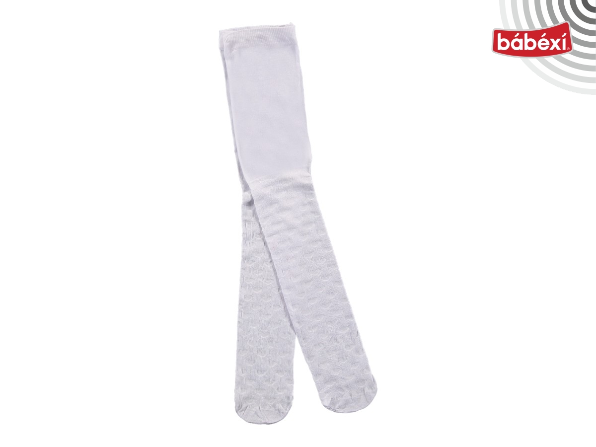50 Denye Beyaz Kabartma Külotlu Çorap 2Y,3Y Kız