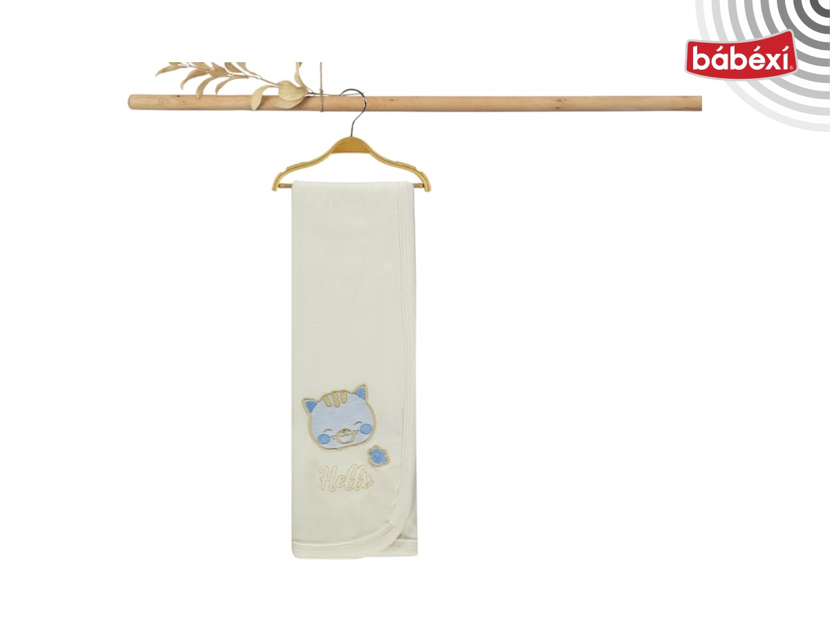 Küçük Kedi Nakışlı Penye Battaniye 3 Ay,6 Ay,9 Ay,12 Ay Uni