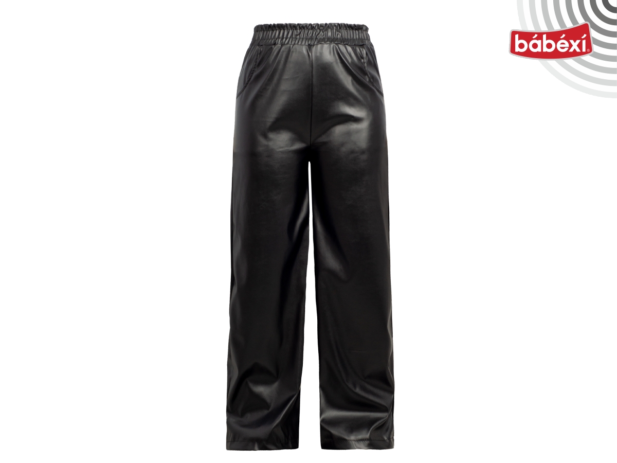 Deri Bol Paça Pantolon  9Y,10Y,11Y,12Y,13Y,14Y Kız