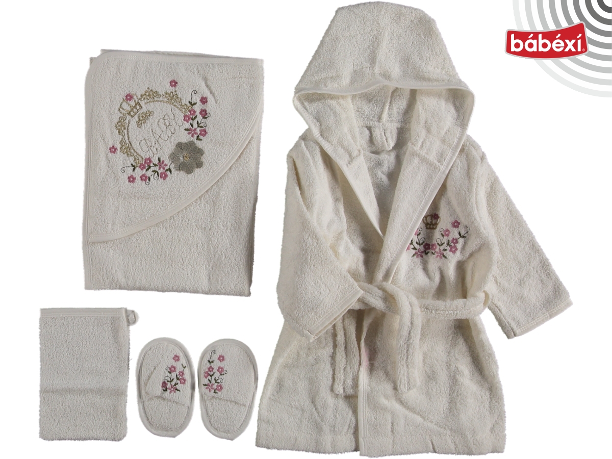Nakışlı Lüks Bornoz Set Kraliçe  Kız