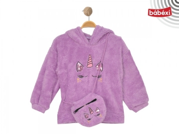 Alg Peluş  Nakışlı çanta Aksesuarlı Hırka  3Y,4Y,5Y,6Y,7Y Kız