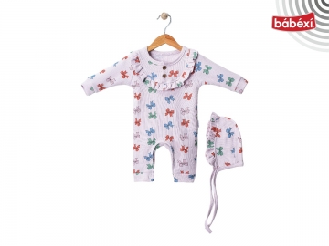 Fiyonk Baskılı Lora Şapka  3 Ay,6 Ay,9 Ay Kız