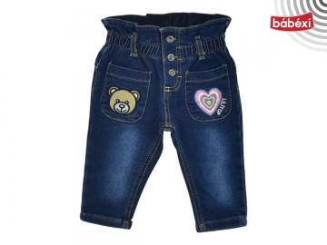AYILI BELİ BÜZGÜLÜ KOT PANTOLON 6 Ay,12 Ay,18 Ay,2Y Kız