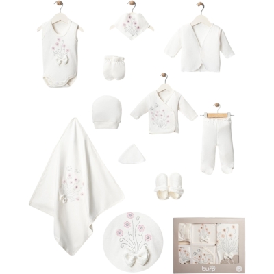 10 LU ÇİÇEK BUKETİ LÜX ZIBIN SET 1 Ay,2 Ay,3 Ay Kız