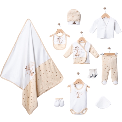 10 LU ORGANİC YILDIZLI ZÜRAFA LÜX SET 1 Ay,2 Ay,3 Ay Uni