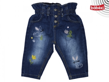 TAVŞAN ÇİÇEK NAKIŞLI PANTOLON 6 Ay,12 Ay,18 Ay,2Y Kız