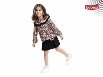 Leopar Bluzlu Şort Etekli Takim 2Y,3Y,4Y,5Y Kız