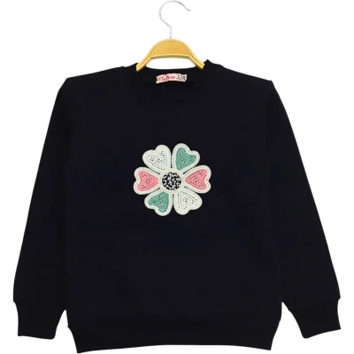 3 İPLİK NAKIŞLI SWEAT 5Y,6Y,7Y,8Y Kız