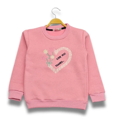 3 İPLİK NAKIŞLI SWEAT 5Y,6Y,7Y,8Y Kız