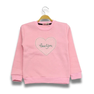 3 İPLİK NAKIŞLI SWEAT 5Y,6Y,7Y,8Y Kız