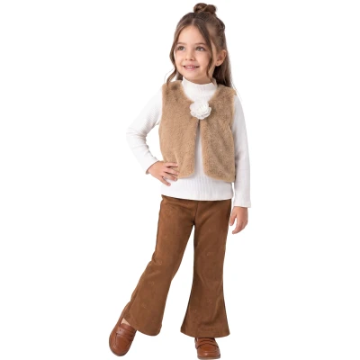 3LÜ PANTOLONLU PELUŞ TAKIM 2Y,3Y,4Y,5Y Kız