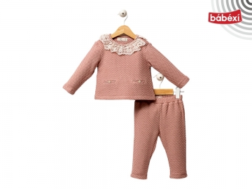 Örme Dantel Yakalı 2'li Tk 6 Ay,9 Ay,12 Ay,18 Ay Kız