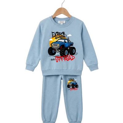 4X4 OFF ROAD KAMYONET BASKILI İKİLİ ERKEK ÇOCUK TAKIM 3Y,2Y,8Y,7Y,6Y,5Y,4Y Erkek