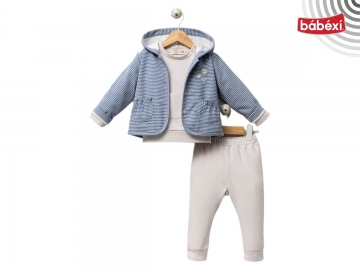 Çizgili Cepli Ceket Sweat 3'lü Tk  6 Ay,9 Ay,12 Ay,18 Ay Kız