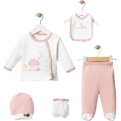 5 Lİ MANTARLI KEDİ LÜX ZIBIN SET 1 Ay,2 Ay,3 Ay Uni