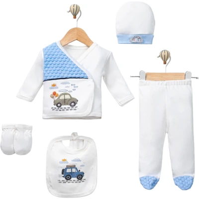 5’Lİ ARABALI CONCON LÜX BEBEK ZIBIN 1 Ay,2 Ay,3 Ay Erkek