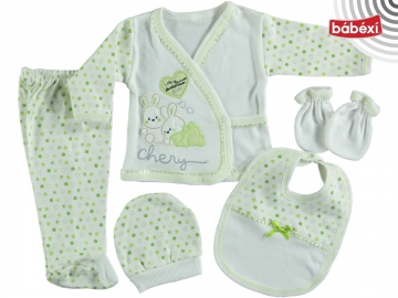 LÜX PENYE TAVŞAN NAKŞLI 5 Lİ BEBEK ZIBIN SETİ