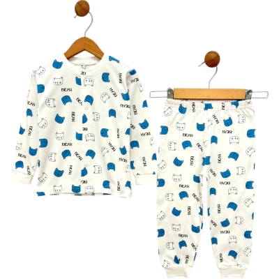 6/24 AY BEAR ÇITÇITLI İNTERLOK PİJAMA 6 Ay,12 Ay,18 Ay,2Y Erkek