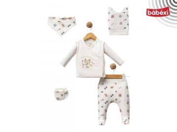 Köpek Nakışlı Bebek 5’li Set 1 Ay,3 Ay Uni