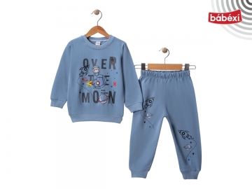 Over Moon Baskılı Erkek İkili Takım 2Y,3Y,4Y,5Y,6Y,7Y,8Y Erkek