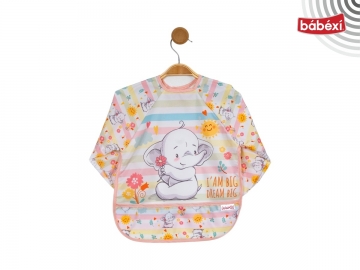 Çiçekli Fil Desenli Kollu Önlük 9 Ay,6 Ay,12 Ay,18 Ay,2Y Kız