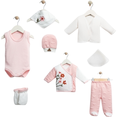 8 Lİ ORGANİK ÇİÇEK BUKETİ LÜX ZIBIN 1 Ay,2 Ay,3 Ay Kız