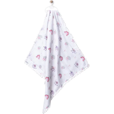 80*90CM ÇİFT KAT FİL GÖKKUŞAĞI MÜSLİN BATTANİYE  1 Ay,2 Ay,3 Ay,6 Ay,12 Ay,18 Ay Uni