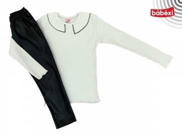 BEBE YAKA PANTALON DERİ TAKIM 3Y,4Y,5Y,6Y Kız