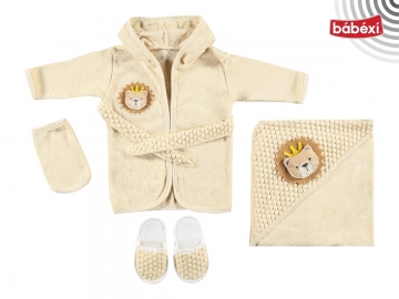 Organik Bebek Bornoz Lüx Set  Uni