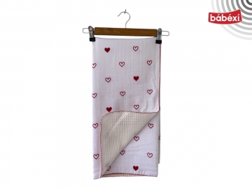 İçi Dolu Boş Kalp Pikeli Müslin 100x100  Kız