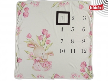 Babydo Ay Battaniyesi Çiçekli Tavşan   Uni
