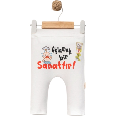 AĞLAMAK BİR SANATTIR DTF BASKILI PATİKLİ TEK ALT 1 Ay,3 Ay,6 Ay,9 Ay Uni