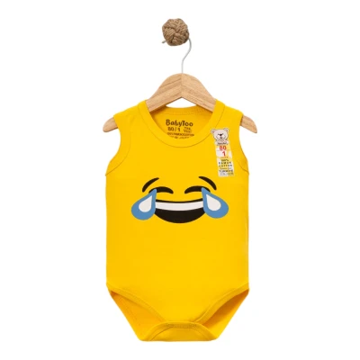 AĞLAYAN EMOJİ BASKILI ASKILI BADİ  3 Ay,6 Ay,9 Ay,12 Ay,18 Ay Uni
