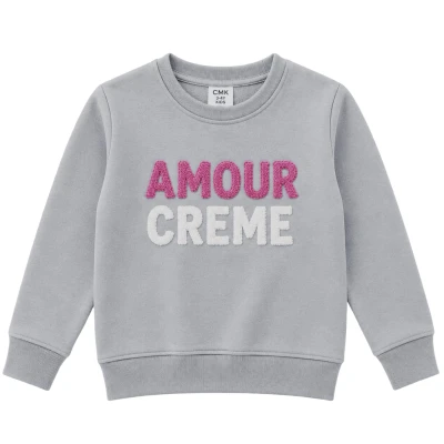 AMOUR CREME NAKIŞLI KIZ SWEAT  3Y,12Y Kız