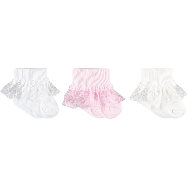 ASORTİ DANTELLİ BEBE ASETAT  1 Ay,6 Ay Kız