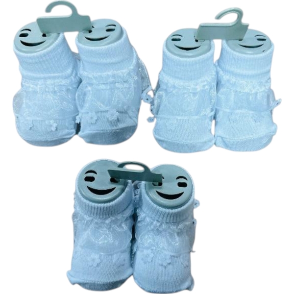 AYAKKI BEYAZ DANTELLİ BEBE ÇORAP 1 Ay,6 Ay Uni