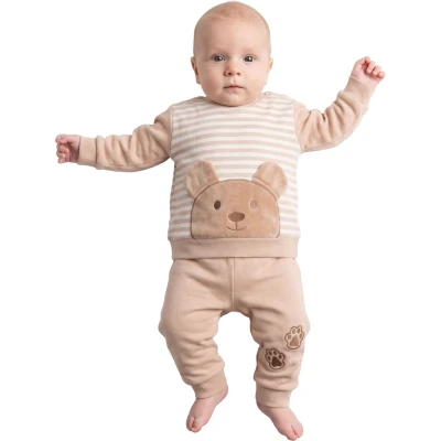 AYI NAKIŞLI PATİLİ BEBEK TAKIM  3 Ay,6 Ay,9 Ay,12 Ay Uni