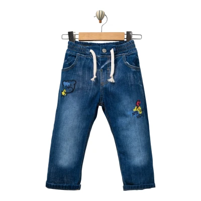 AYICIK BASKILI KOT PANTOLON 6 Ay,12 Ay,18 Ay,2Y Erkek