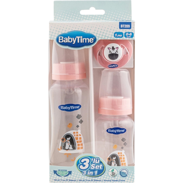 BABYTİME 3’LÜ PP SET PEMBE 18 Ay,12 Ay,9 Ay,6 Ay,3 Ay,2 Ay,1 Ay Kız